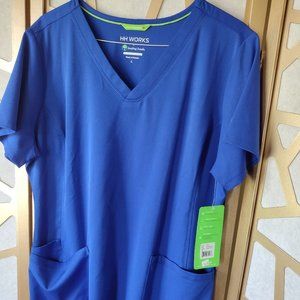 HH Works Scrub Top Galaxy Blue size L
